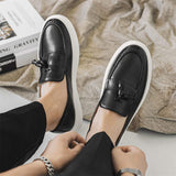 Handmade Classic PU Leather Dress Shoes for Men High Quality Tassel Loafers Casual Design Hot Selling Durable Slip on
