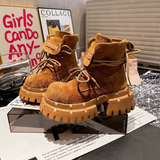 Fashion Women Suede Candy Color Height Increasing Boots Platform Ankle Shoes Ladies Casual Workwear Shorts Boots