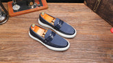 Fashion Style Handmade Top Quality Comfortable Slip on Good Looking Durable Men Faux Suede Penny Loafer Shoes