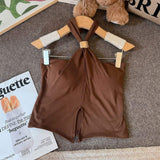 Pure Desire Elegant Women's New Slim-fit Slimming Spice Girl's Inner Top with Chest Pad Base Top