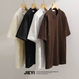 Summer New Men's High Set Stitching Stud Design Light Luxury Simple Casual Spandex/cotton Round Neck Short-sleeved Tee