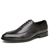 Pointed Toe Microfiber Leather Dress Shoes Classic Handmade Quality Gentlemen Wedding Lace up Formal Men Shoes