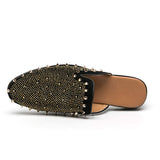 Half Casual Designers Men Slide Slippers Dress Shoes Quality Rivet Upper Mules for Men