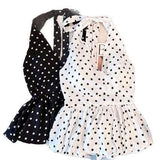 Summer New Arrival Women's Top Niche Polka Dot Print Halter Camisole Waist Slim Puff Bud Design Sweet Girl Style