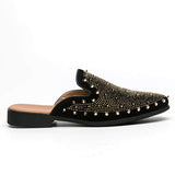 Half Casual Designers Men Slide Slippers Dress Shoes Quality Rivet Upper Mules for Men