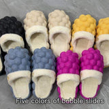 Trendy Babouche Faux Fur Slippers for Women - Unisex Warm Winter Home Slides with Removable Lining for Indoor & Outdoor Use