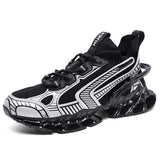 Latest Breathable Knitted Mens Techwear Running Shoes Unique Hollow Max Cushioning Blade Outsole Fashionable Streetwear Sneakers