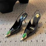 Elegant Black Chic Slingback Pumps with 7CM/9CM Heels for Women