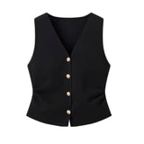 French Style Single-breasted V-neck Sleeveless Knitted Vest Women's 2026 Summer New Slim-fit Elegant Outer Wear