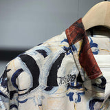 2026 Retro Full-length Printed Men's Long-sleeved Shirt Autumn New Korean Style Loose Fashionable Distinctive Polo Shirt