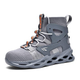 Ergonomic Cushioned Work Shoes Industrial Footwear Steel Toe Anti Impact Puncture Resistant High Top Safety Shoes