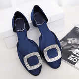 Women's Elegant Slingback Pumps in Polka Dot Design, Fashionable Flat Shoes