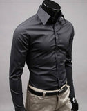 2026 Solid Color Long Sleeve Dress Shirts for Office Men, Classic Fashion Popular Men's Shirts
