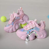 Pink Sequin Chaussures De Sport Trendy Women's Fashion Mujer Leather Sneakers Casual Shoes