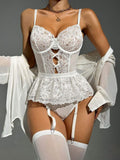 New Style Shaping Heart Lace Backless See-Through Sexy Bodysuit