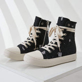 Unisex Chaussures Femme Tendance Zip Low Platform Canvas Sport Boots Mujer Sneakers Casual Shoes