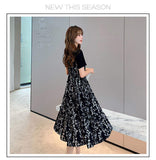 Summer Women's Dresses Floral Dress Slim-fit Midi Dress