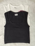 Solid Color Square Collar Sleeveless Ribbed Slim Fit Basic Racerback Vest Quick-dry Breathable Running Fitness Crop Tank Top