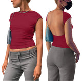 Modern Short-Sleeved Shirt Slim-fit T-shirt for Women Trendy Tops for Women