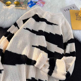 American Retro Streetwear Men Sweater Oversized Crewneck Knit Pullover Vintage Inspired Lazy Style Fall Clothing