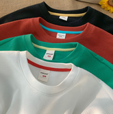 Men Loose Short Sleeve T Shirt Pixel Patch Label Crew Neck Basic Casual Streetwear Tops