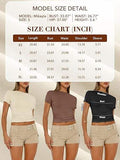 Short Sleeve Basic Going Out Tops Slim Fit Crop Tops