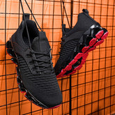 Men's Running Shoes Blade Sole Sneakers Shock Absorbing Non-Slip Outsole for Gym Comfortable Spring