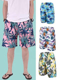 Men's Plus Size Beach Canvas Casual Mid Waist Quick-dry Breathable Loose Fit Cropped Shorts Floral Athleisure Pants