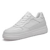 Minimalist Women White Sneakers Genuine Cow Blank Leather Casual Shoes for Men Easy to Match Comfortable Footwear for Daily Use