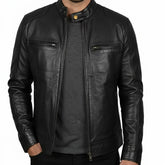 BR Double Zipper Style Lambskin Leather Jacket