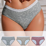 Floral Print Hipster Underwear Multi-Pack with Lace Trim