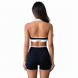 Women’s Casual 2-Piece Yoga Set – Sports Bra & Shorts, Eco-Friendly Spandex/Polyester Above Knee Gym Wear (Anti-Pilling)