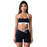 Newest Women's Casual 2-Piece Yoga Set , Shorts & Sports Bra , Eco-Friendly Spandex/Polyester Above Knee Gym Wear (Anti-Pilling)