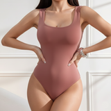 Women's Seamless Stretch Bodysuit – Scoop Neck, Sleeveless, Everyday Essential