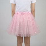 Women's Sheer Tulle Carnival Costume - 3-Layer Voluminous Mini Skirt Festive Performance Outfit Christmas Party Skirt