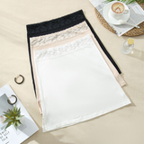 Black Seamless Half Slip with Lace Waistband