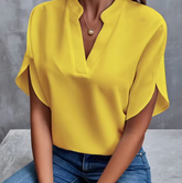 V-Neck Split Sleeve Blouse