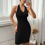 Sleek Halter Neck Bodycon Mini Dress