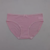 Cotton Bikini Underwear with Bow Detail - Soft & Breathable Mid-Rise Lace Trim Triangle Briefs