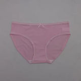 Cotton Bikini Underwear with Bow Detail - Soft & Breathable Mid-Rise Lace Trim Triangle Briefs