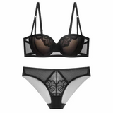 Cutout Underwire Demi Bra and Panty Set