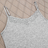 Casual Grey Cami Midi Dress with Lace-Small Side Slit