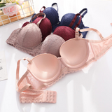 Luxurious Burgundy Embroidered Lace Push-Up Set