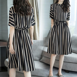 Graphic Knit Square Neck Bodycon Maxi Dress - Striped Slim-Fit Casual Midi Dress