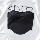 Corset-Hem Strappy Cami Crop Top