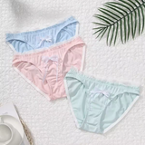 Delicate Mesh V-String Underwear with Organza Bow Detail