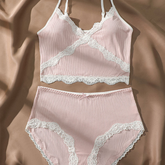 Ribbed Knit Luxury Lingerie Set