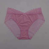 Cotton Brief with Scalloped Lace Waistband