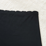 Black Seamless Safety Shorts with Scalloped Edge