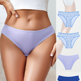 Floral & Solid Color Cotton Brief Underwear Set